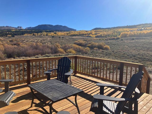 The deck, aspens turning