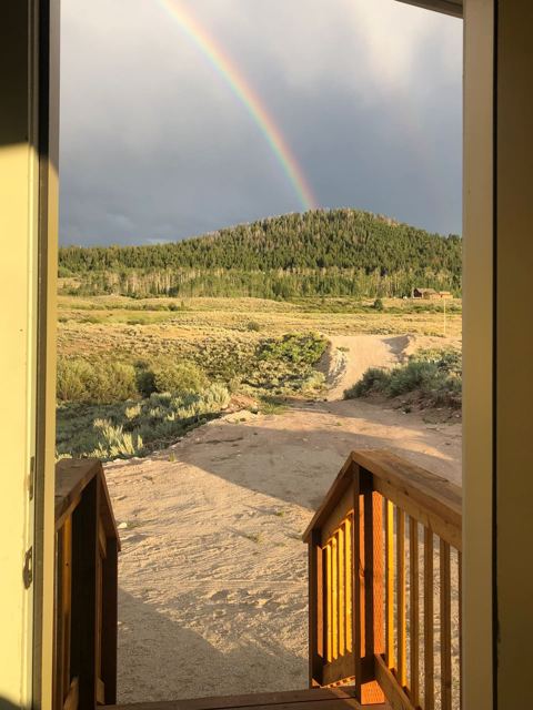 A rainbow from the doorway