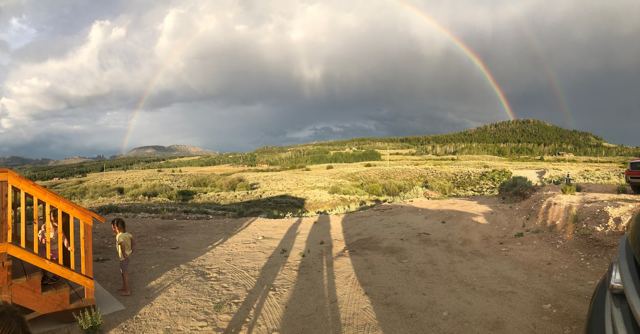 Double rainbow over the flat